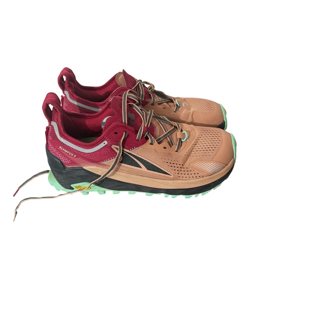 Altra Olympus 5 Trail Running Shoes Womens 11 Orange Pink AL0A7R74961 Vibram